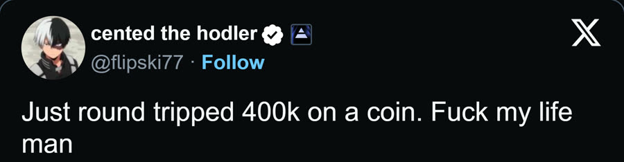 just round tripped 400k on a coin